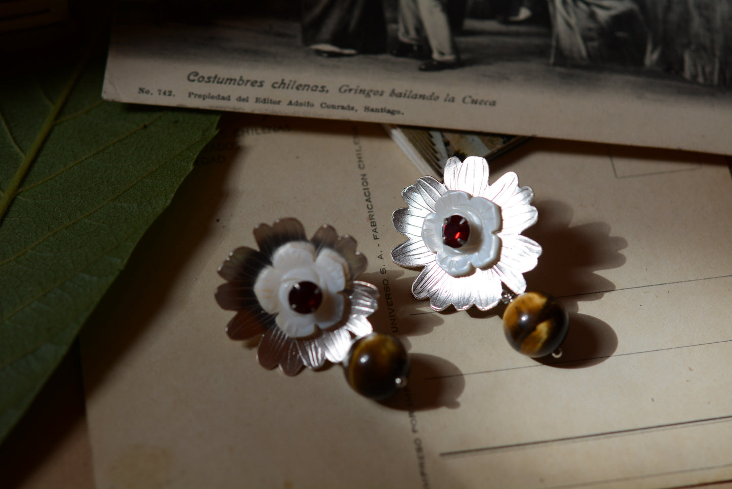 Manzanillas florecidas en campo de ojo tigre